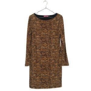 Isaac Mizrahi New York Yellow/Black Striped Pattern Shift Dress Size 6